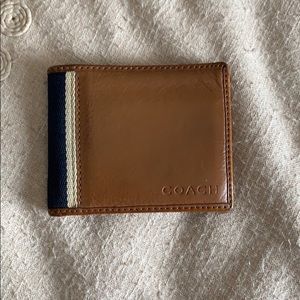 Light Brown and Navy Coach Wallet